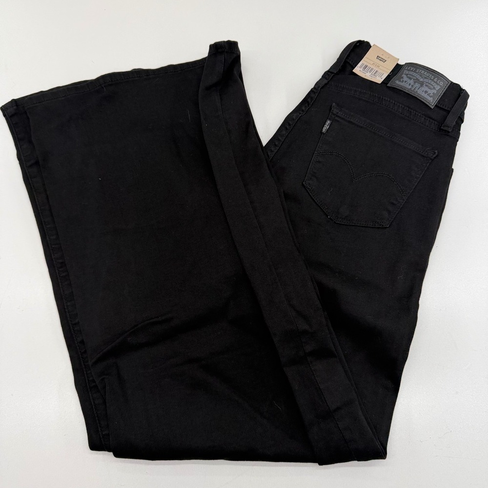Levis 318 Shaping Wide Leg Jeans Black Stellar Stretch 27x30 NWT